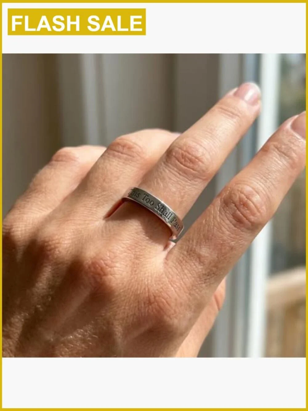 Inspirational Mantra Ring Stainless Steel Stackable Band Humor Gift